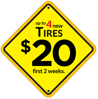 Upto 4 new tires $20 first 2 weeks
